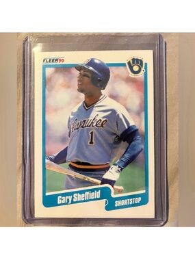 Gary Sheffield MLB Baseball Trading Card 1990 Milwaukee Brewers Fleer #336